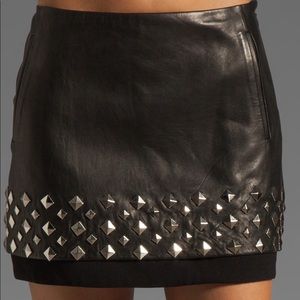 DVF “Elley” Stud Leather Mini Skirt sz6